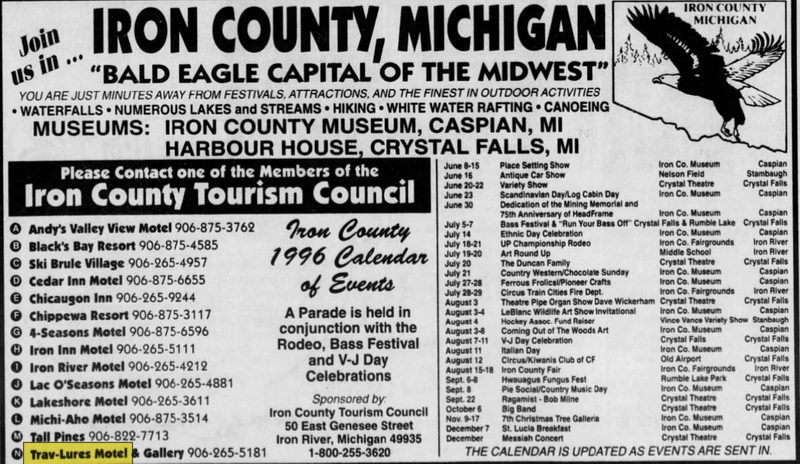 Trav-Lures Motel - Aug 1996 Ad For Ine River